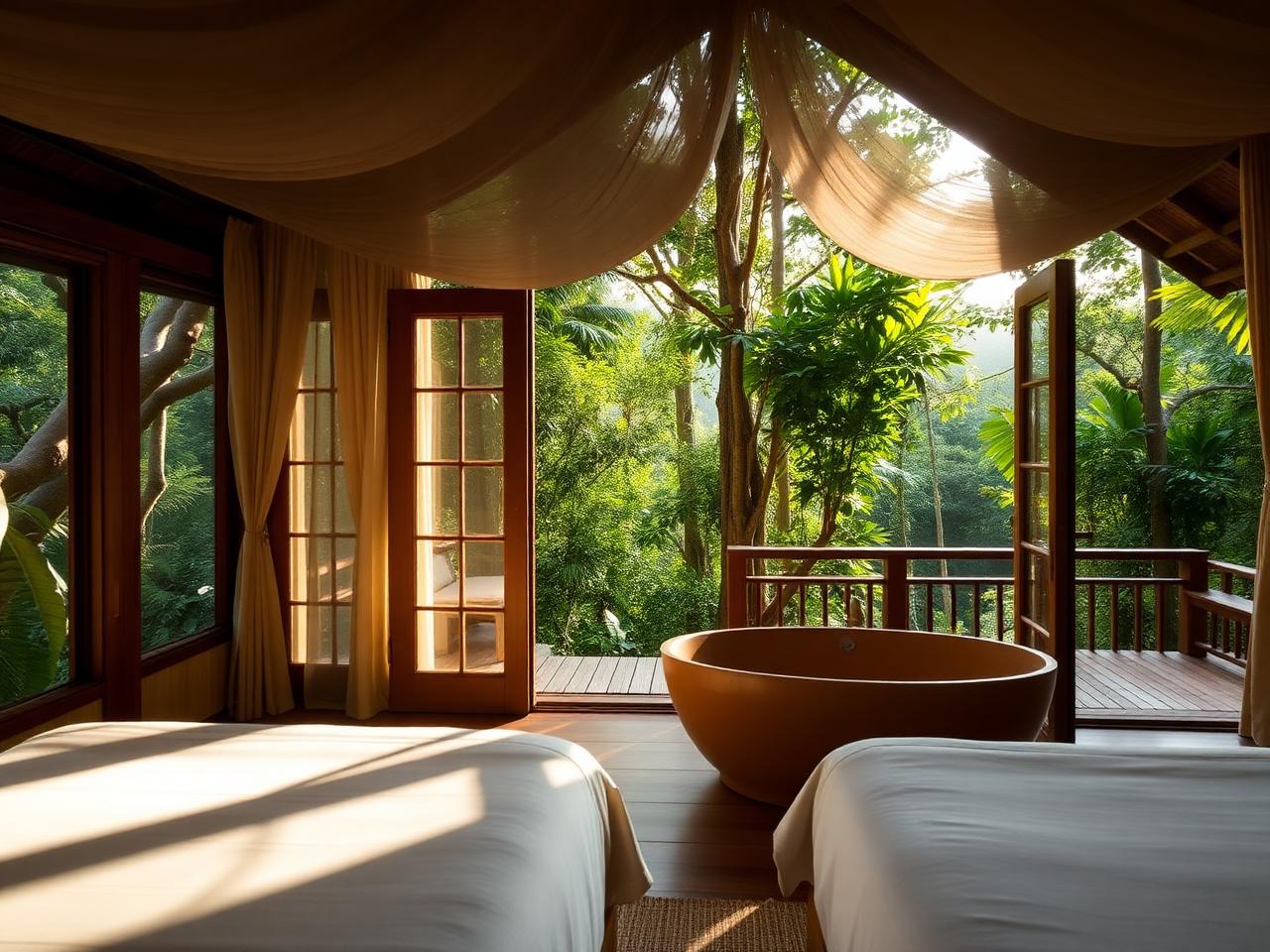 Bali Bungalow - Private jungle deck, soaking tub